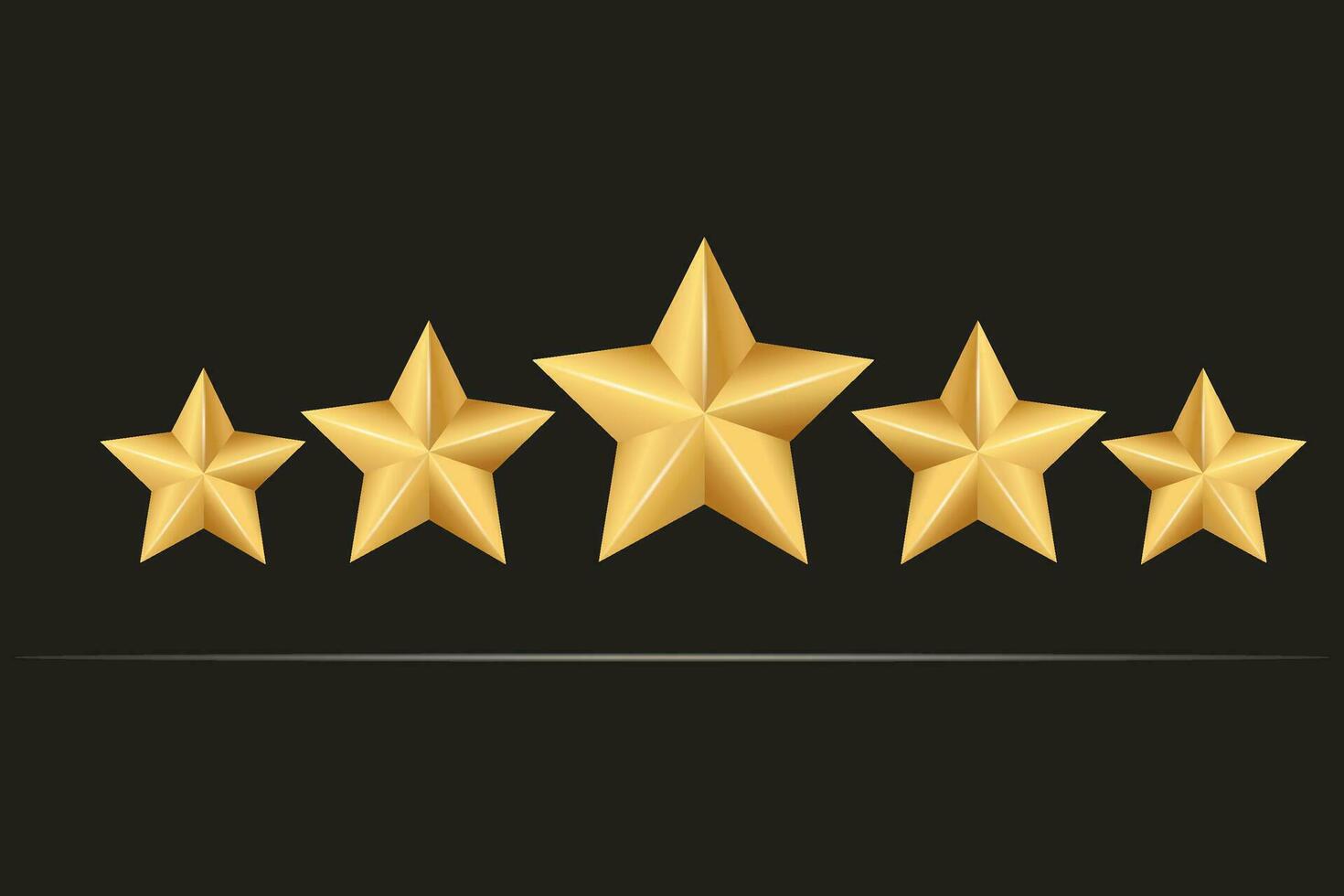 5 Sterne Bewertung. golden Sterne auf schwarz Hintergrund ...